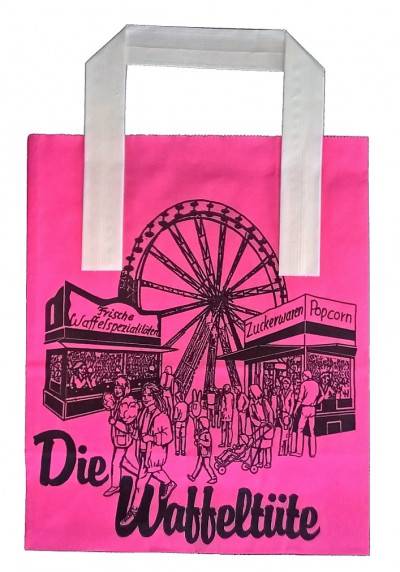 Waffel-Papier-Tragetaschen Pink 18,5x10x22cm