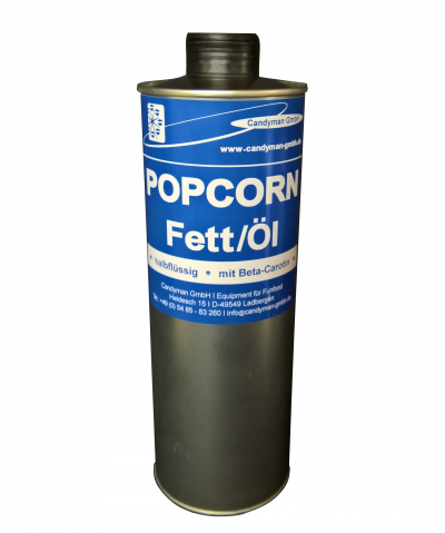 Popcornöl / Popcornfett 1 Liter Flasche halbflüssig mit Beta-Carotin **MHD 10/20** popcornfett halblfuessig 1 liter candyman