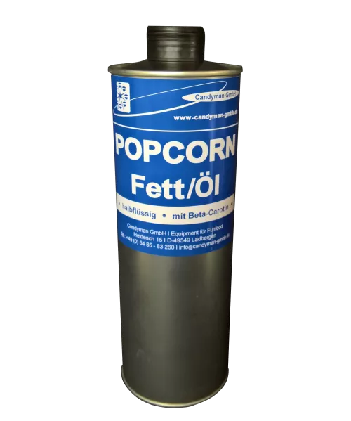 Popcornöl / Popcornfett 1 Liter Flasche halbflüssig mit Beta-Carotin 07-060