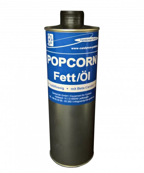Popcornöl / Popcornfett 1 Liter Flasche halbflüssig mit Beta-Carotin 07-060