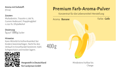etikett zuckerwattepulver 400g 120x70mm candyman banane
