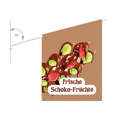 Werbe-Fahne schokofruechtefahne